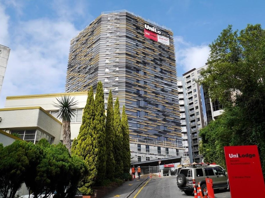 Unilodge Whitaker, 5 Whitaker Place, Auckland — the completed building